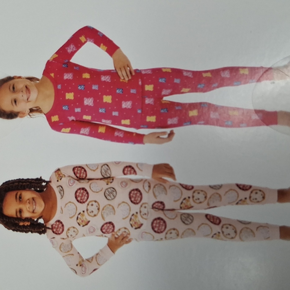 2 Sets Girls Size 5 Organic Cotton Pajama Set Butterfly & Flower Member's Mark - Picture 5 of 5